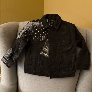 Jordan Craig Black and White Kids Jean Jacket